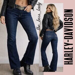Harley-Davidson bootcut jeans embellished mid-rise cotton Small 6 /28